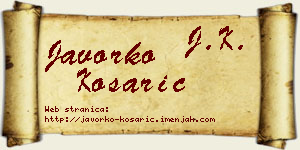 Javorko Košarić vizit kartica